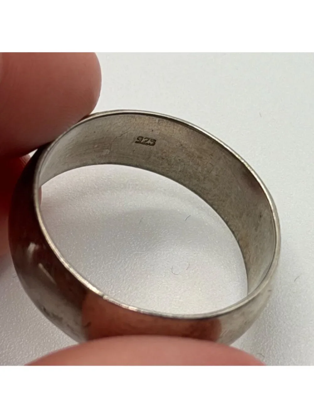 925 Sterling Silver Plain Band Ring Size 13